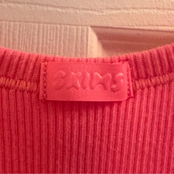 Skims Sugar Pink Cotton Rib Scoop Neck Crop Tank Top size XXS - Picture 9 of 12